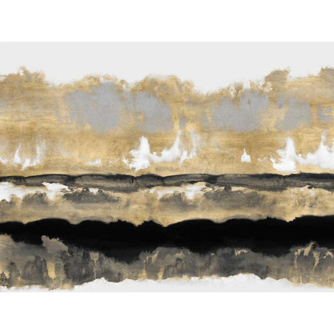 Golden Undertones I Black Modern Wood Framed Art Print with Double Matting by Springer, Rachel