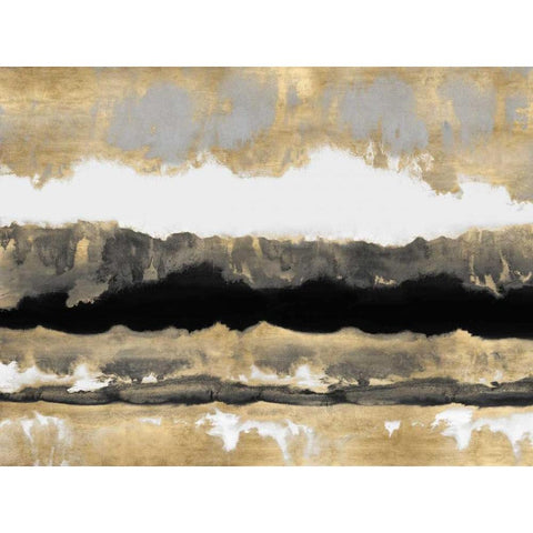 Golden Undertones II White Modern Wood Framed Art Print by Springer, Rachel