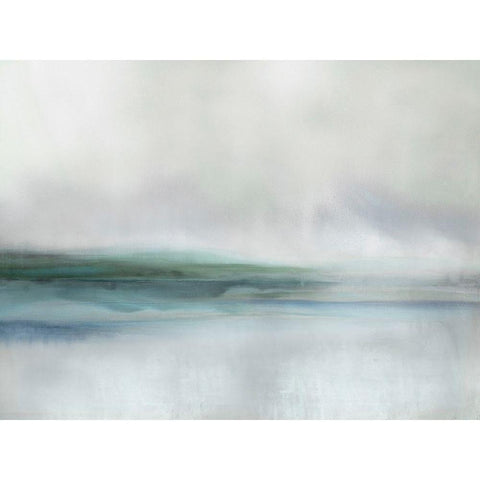 Stillness in Aqua I White Modern Wood Framed Art Print by Springer, Rachel