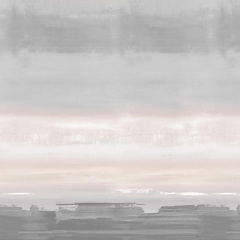 Blush Horizon Black Modern Wood Framed Art Print with Double Matting by Springer, Rachel