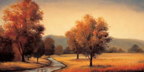 By the Stream White Modern Wood Framed Art Print with Double Matting by Franklin, Ryan