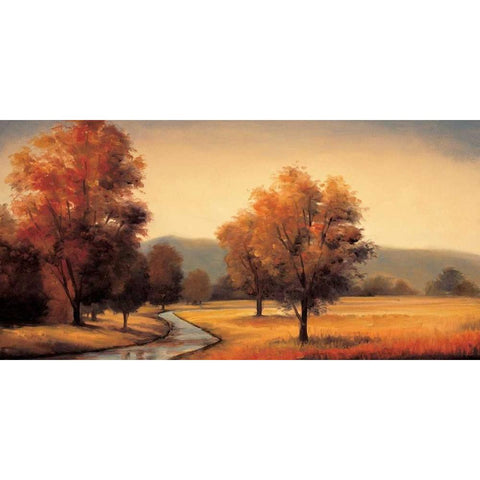 By the Stream Black Modern Wood Framed Art Print by Franklin, Ryan