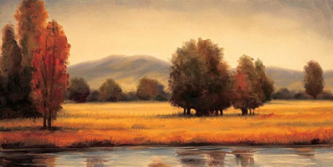 Rivers Edge Black Ornate Wood Framed Art Print with Double Matting by Franklin, Ryan