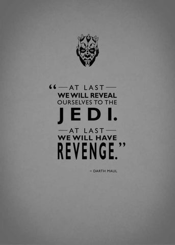 Darth Maul Revenge White Modern Wood Framed Art Print with Double Matting by Rogan, Mark