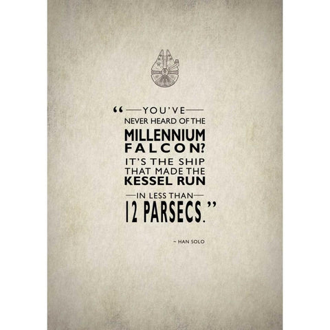 Millennium Falcon Gold Ornate Wood Framed Art Print with Double Matting by Rogan, Mark