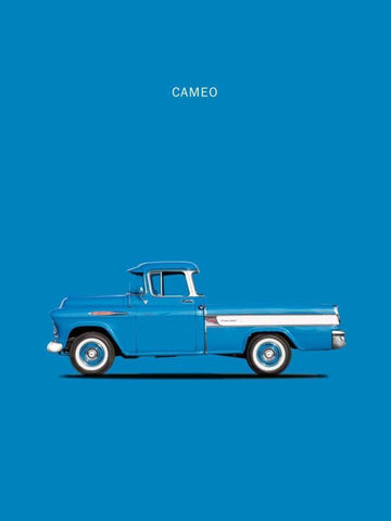 Chevrolet Cameo Pickup 1957 Bl White Modern Wood Framed Art Print with Double Matting by Rogan, Mark