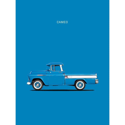 Chevrolet Cameo Pickup 1957 Bl Gold Ornate Wood Framed Art Print with Double Matting by Rogan, Mark