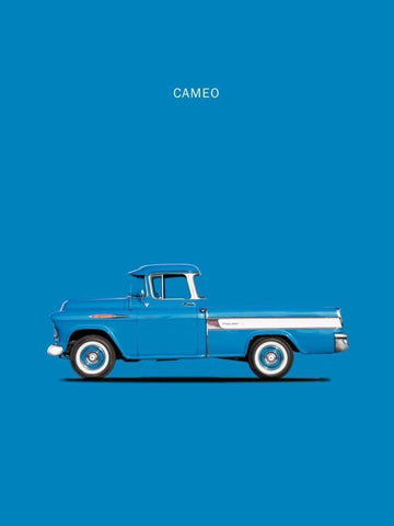 Chevrolet Cameo Pickup 1957 Bl Black Ornate Wood Framed Art Print with Double Matting by Rogan, Mark