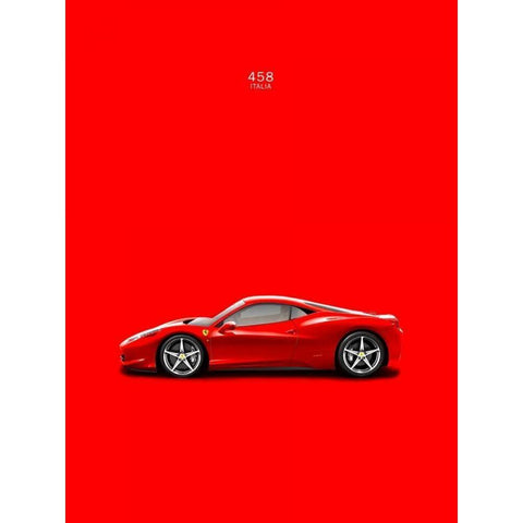 Ferrari 458 Italia Red Gold Ornate Wood Framed Art Print with Double Matting by Rogan, Mark