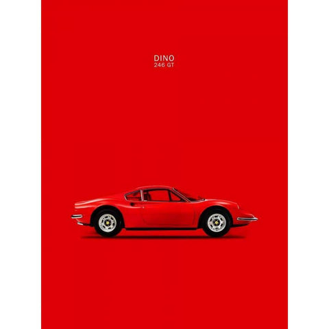 Ferrari Dino 246GT 69 Red Gold Ornate Wood Framed Art Print with Double Matting by Rogan, Mark