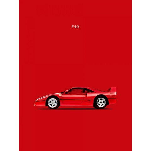 Ferrari F40 Gold Ornate Wood Framed Art Print with Double Matting by Rogan, Mark