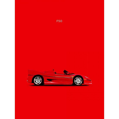 Ferrari F50 Black Modern Wood Framed Art Print with Double Matting by Rogan, Mark