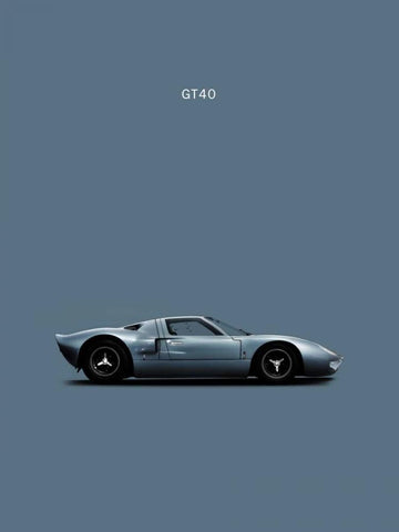 Ford GT40 White Modern Wood Framed Art Print with Double Matting by Rogan, Mark