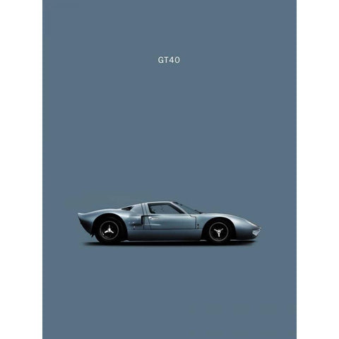 Ford GT40 White Modern Wood Framed Art Print by Rogan, Mark