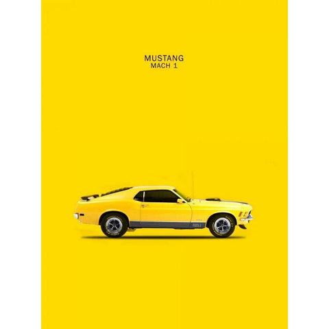 Ford Mustang Mach1 1970 White Modern Wood Framed Art Print by Rogan, Mark