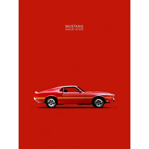 Ford Mustang Shelby GT350 1969 Gold Ornate Wood Framed Art Print with Double Matting by Rogan, Mark