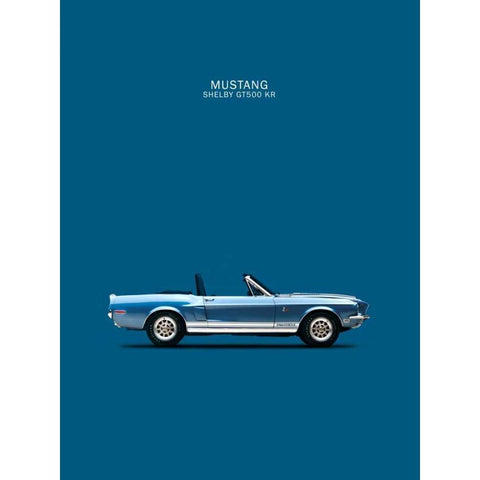 Ford Mustang Shelby GT500-KR 1 White Modern Wood Framed Art Print by Rogan, Mark