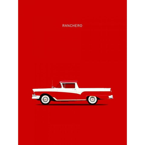 Ford Ranchero 57 Black Modern Wood Framed Art Print with Double Matting by Rogan, Mark