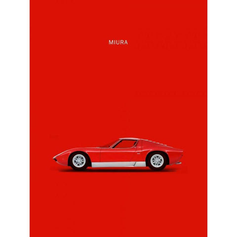 Lambo Miura 69 Black Modern Wood Framed Art Print with Double Matting by Rogan, Mark