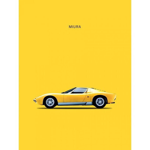 Lambo Miura 72 White Modern Wood Framed Art Print by Rogan, Mark