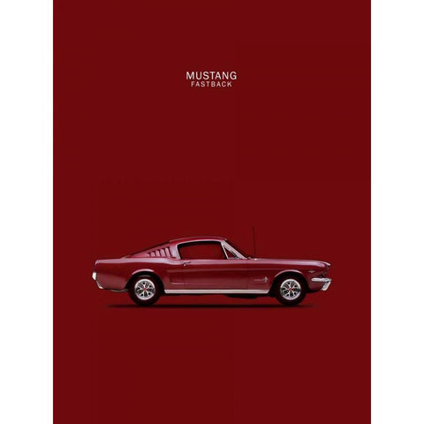 Mustang Fastback 65 Gold Ornate Wood Framed Art Print with Double Matting by Rogan, Mark