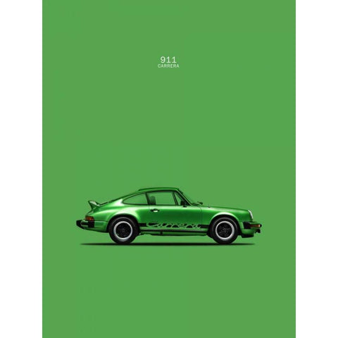 Porsche 911 Carrera Green Black Modern Wood Framed Art Print with Double Matting by Rogan, Mark