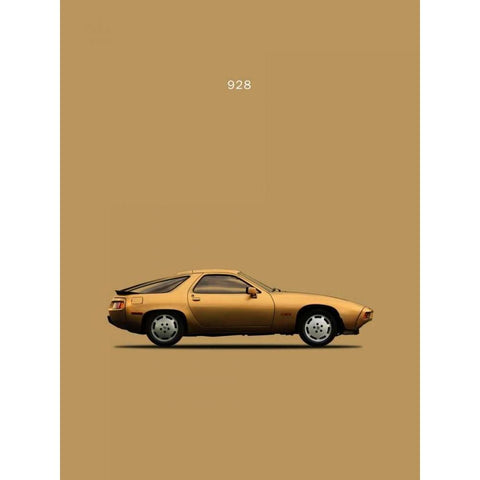 Porsche 928 1979 Black Modern Wood Framed Art Print with Double Matting by Rogan, Mark