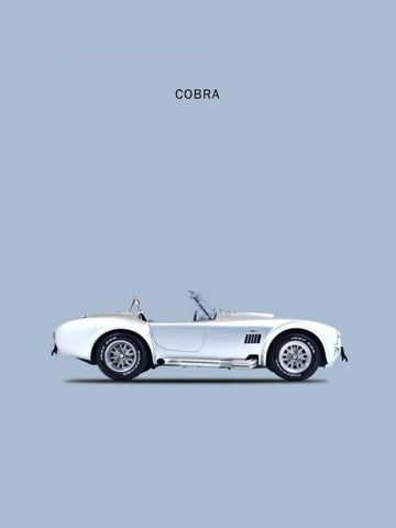 Shelby Cobra 65 White Modern Wood Framed Art Print with Double Matting by Rogan, Mark