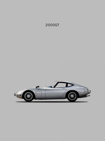 Toyotta 2000GT Grey Black Ornate Wood Framed Art Print with Double Matting by Rogan, Mark