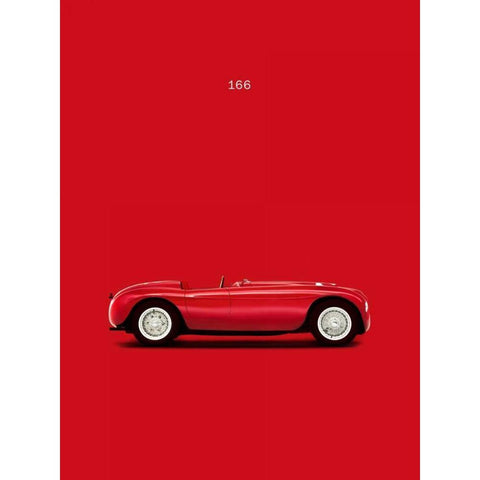 VW Ferrari 166 White Modern Wood Framed Art Print by Rogan, Mark