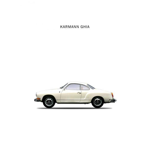 VW Karmann Ghia 1970 White White Modern Wood Framed Art Print by Rogan, Mark