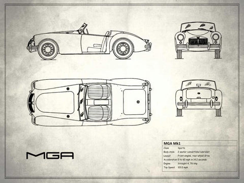 MG MGA White White Modern Wood Framed Art Print with Double Matting by Rogan, Mark