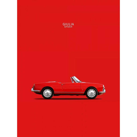 Alfa Romeo Giulia Spider 1964 White Modern Wood Framed Art Print by Rogan, Mark