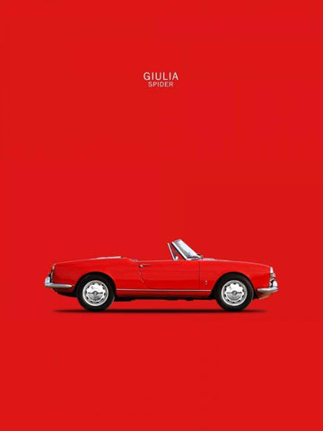 Alfa Romeo Giulia Spider 1964 Black Ornate Wood Framed Art Print with Double Matting by Rogan, Mark