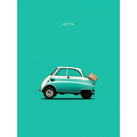 BMW Isetta 300 Red Black Modern Wood Framed Art Print with Double Matting by Rogan, Mark