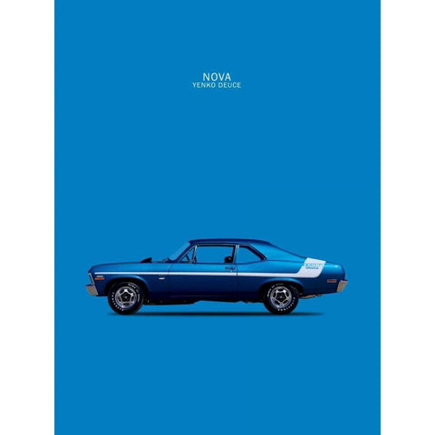 Chevy Nova 350 Yenko Deuce 70 Black Modern Wood Framed Art Print by Rogan, Mark