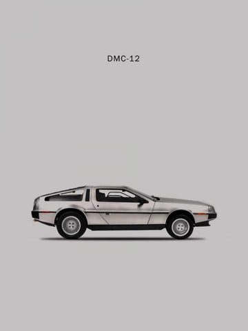 DeLorean DMC-12 1981 Black Ornate Wood Framed Art Print with Double Matting by Rogan, Mark