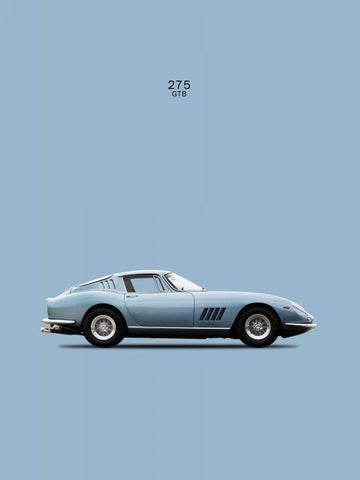 Ferrari 275-GTB 1966 Black Ornate Wood Framed Art Print with Double Matting by Rogan, Mark