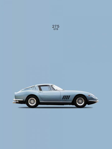 Ferrari 275-GTB 1966 White Modern Wood Framed Art Print with Double Matting by Rogan, Mark
