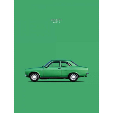 Ford Escort Mk1 TwinCam 1968 White Modern Wood Framed Art Print by Rogan, Mark