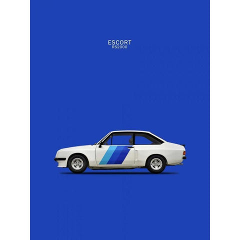 Ford Escort RS2000 1978 White Modern Wood Framed Art Print by Rogan, Mark
