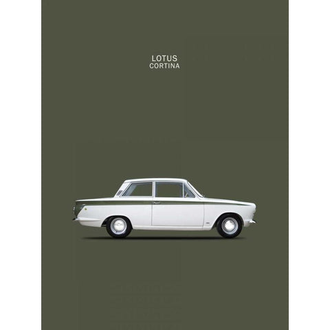 Ford Lotus Cortina Mk1 1966 Black Modern Wood Framed Art Print by Rogan, Mark