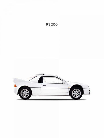 Ford RS200 1987 White Modern Wood Framed Art Print with Double Matting by Rogan, Mark