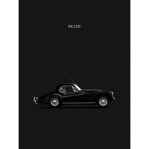 Jaguar XK120 Coupe 1952 White Modern Wood Framed Art Print by Rogan, Mark