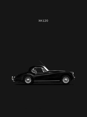 Jaguar XK120 Coupe 1952 Black Ornate Wood Framed Art Print with Double Matting by Rogan, Mark