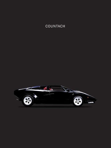 Lamborghini Countach 1984 White Modern Wood Framed Art Print with Double Matting by Rogan, Mark