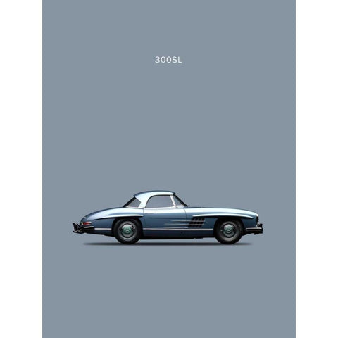 Mercedes 300SL 1960 Black Modern Wood Framed Art Print with Double Matting by Rogan, Mark