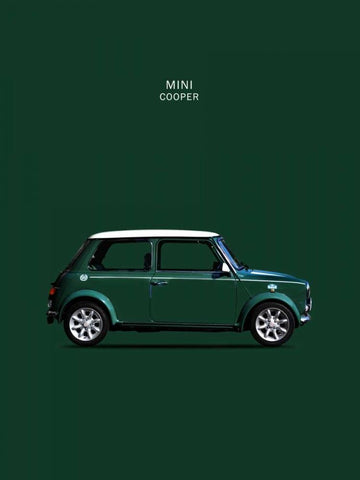 Mini Cooper 1999 White Modern Wood Framed Art Print with Double Matting by Rogan, Mark