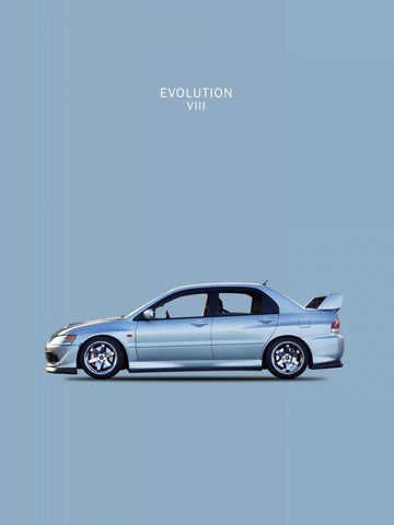 Mitsubishi Lancer Evo. VIII White Modern Wood Framed Art Print with Double Matting by Rogan, Mark