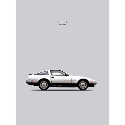 Nissan 300ZX Turbo 1984 White Modern Wood Framed Art Print by Rogan, Mark